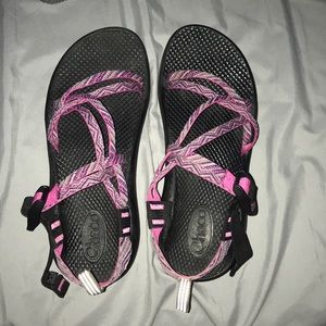 Pink & Purple Chevron Strapped Chacos